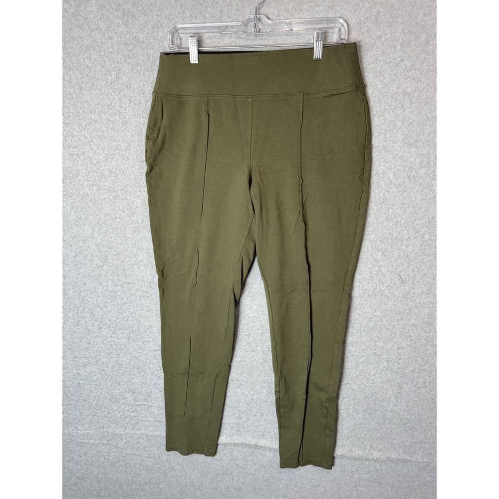 Nine West Pants Womens Large Olive Green Pull On Stretch Leggings Comfort LL